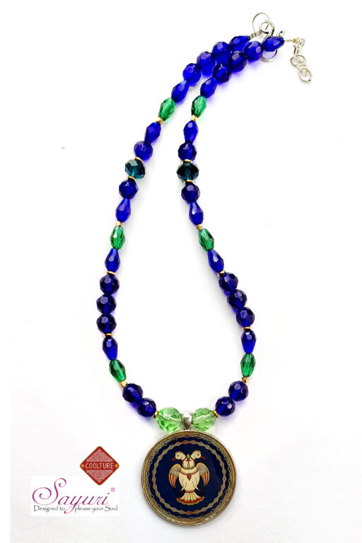 Blue bherunda necklace  Gandaberunda jewellery