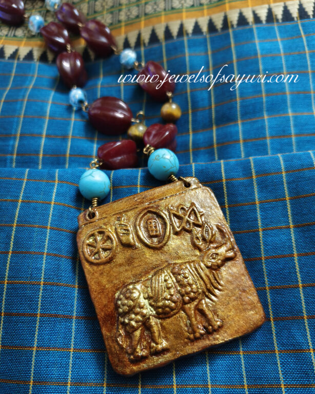 Harappan Rhino seal necklace