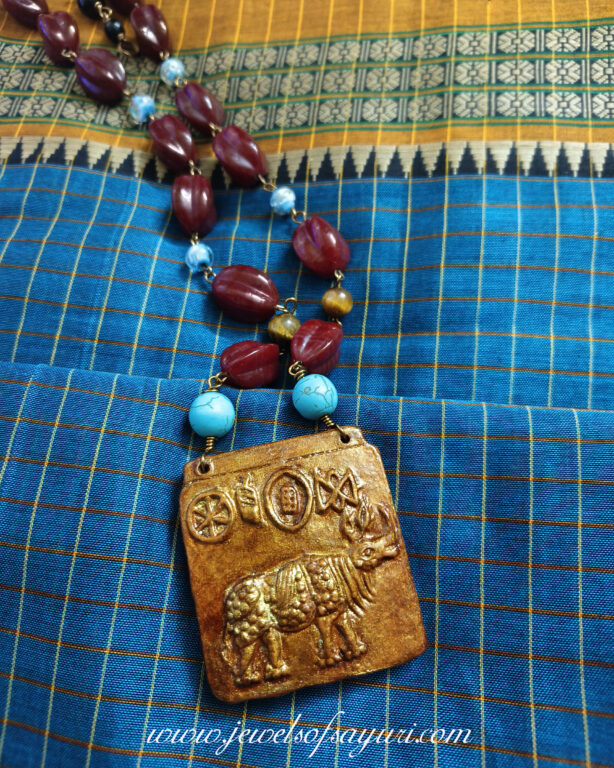Harappan Rhino seal necklace