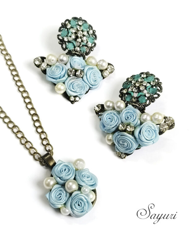 Ribbon rose jewellery diy