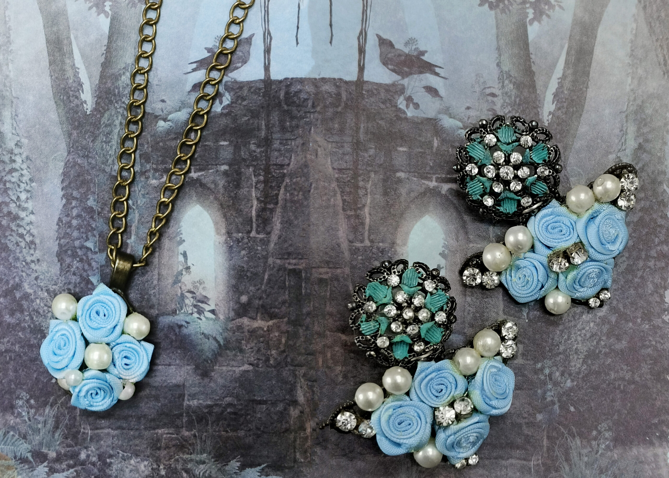 Ribbon rose tutorial jewellery diy1