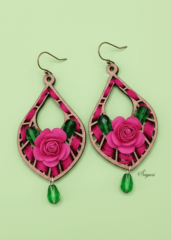 rose chandelier earrings
