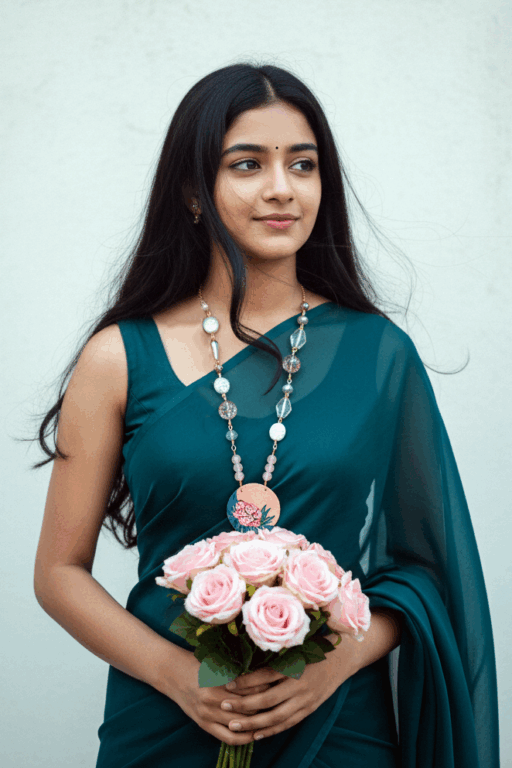 Bloom Jewelry 粉红玫瑰项链