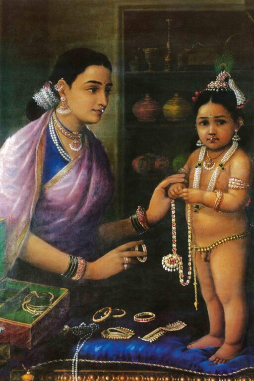 Jewellery in Ravi Varma's Yashoda Krishna