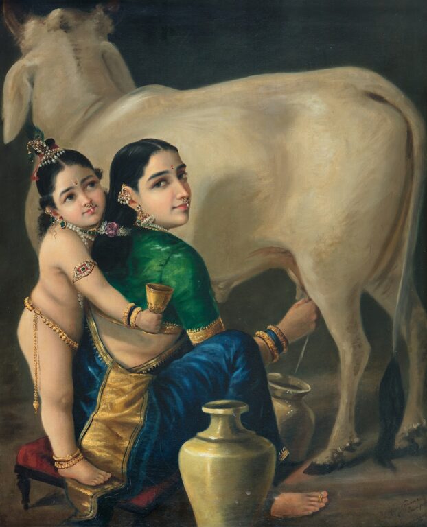 Jewellery in Ravi Varma's Yashoda Krishna