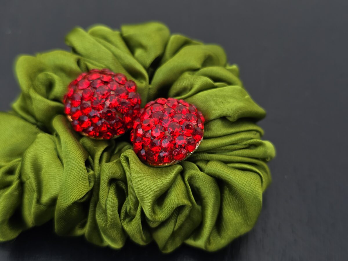 Red rhinestone earrings DIY