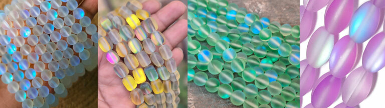 Monalisa beads, gleamy moonstones and aura quartz