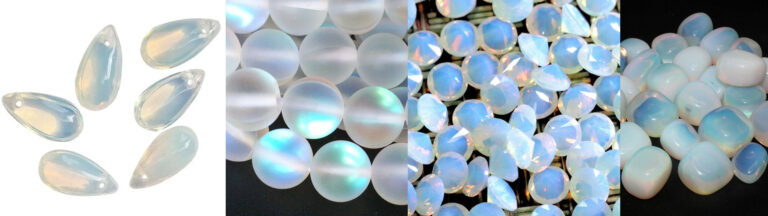 Monalisa beads, gleamy moonstones and aura quartz