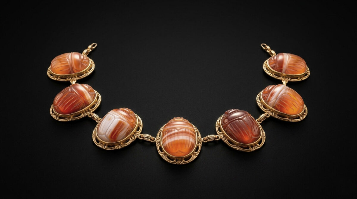 Sardonyx scarab necklace