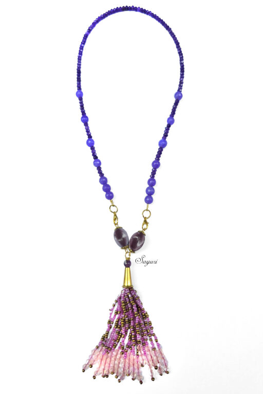 Analogous violet and pink necklace