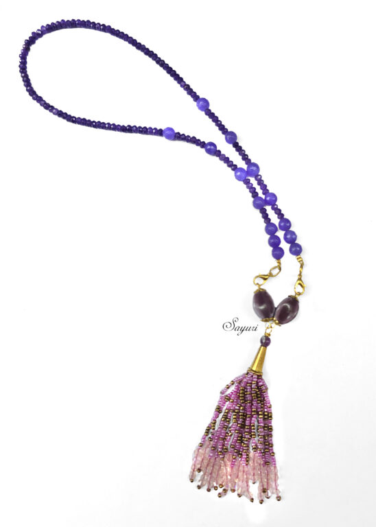 Analogous violet and pink necklace